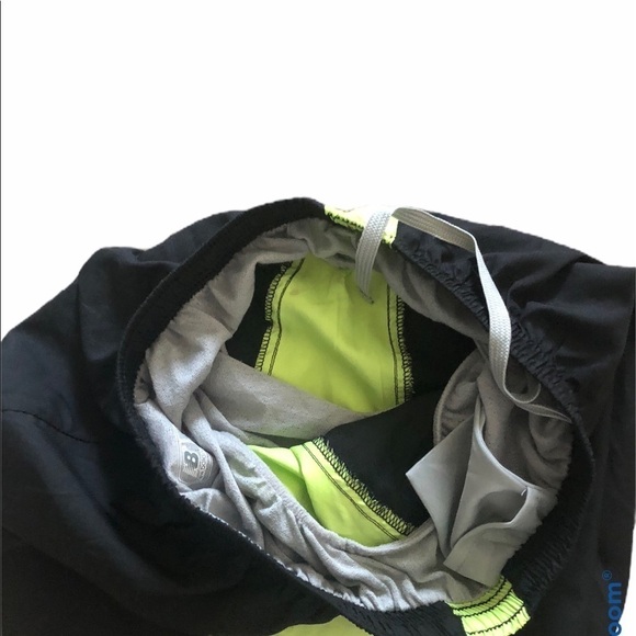 New Balance Running Track Shorts Black Lime Green Sz. S Sports Jogging - Picture 3 of 4